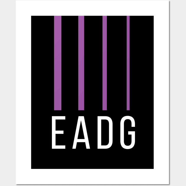 Bass Player Gift - EADG 4 String - Purple Wall Art by Elsie Bee Designs